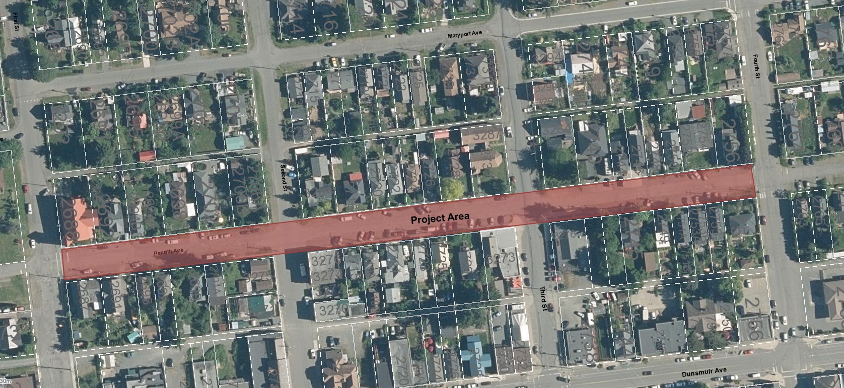 Penrith Avenue Map-Project are in red