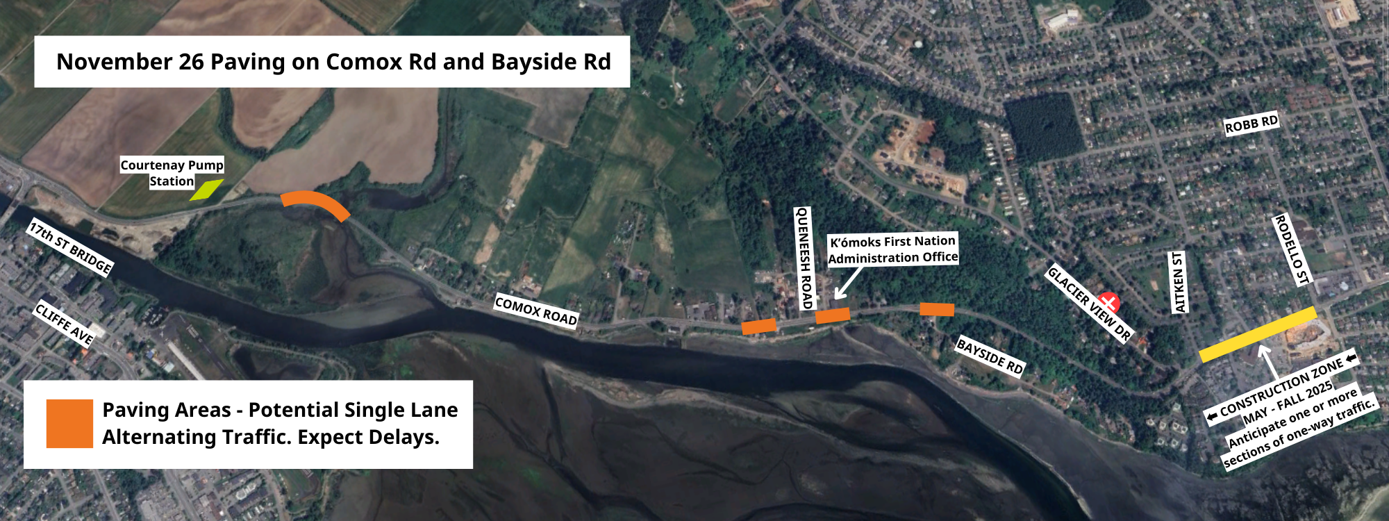 Map - Comox Road Paving Areas November 26