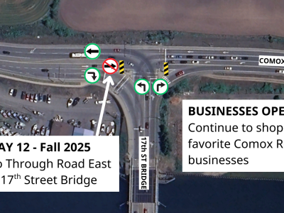 no through road at 17th street bridge 
