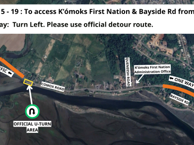 traffic management on Comox rd Sept 15-19