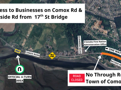 traffic management on comox road and comox ave